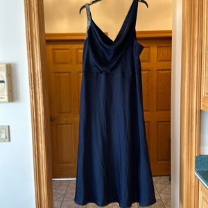 DKNY navy blue cocktail dress. New with tags. Beautiful beveled straps.